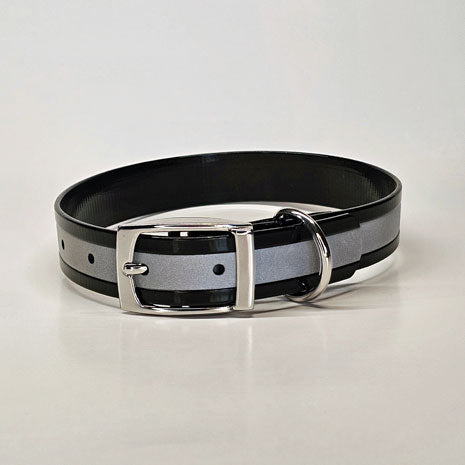 WDG Personalized Reflective Buckle Collar - 1" Biothane Gold Standard