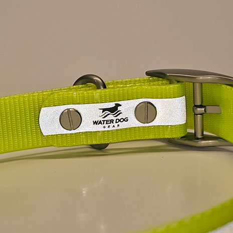 WDG Personalized Reflective Buckle Collar - 1" Biothane Gold Standard