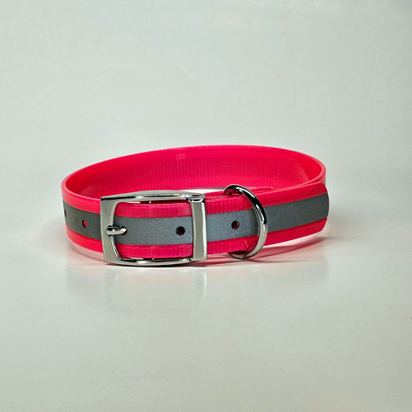 WDG Personalized Reflective Buckle Collar - 1" Biothane Gold Standard