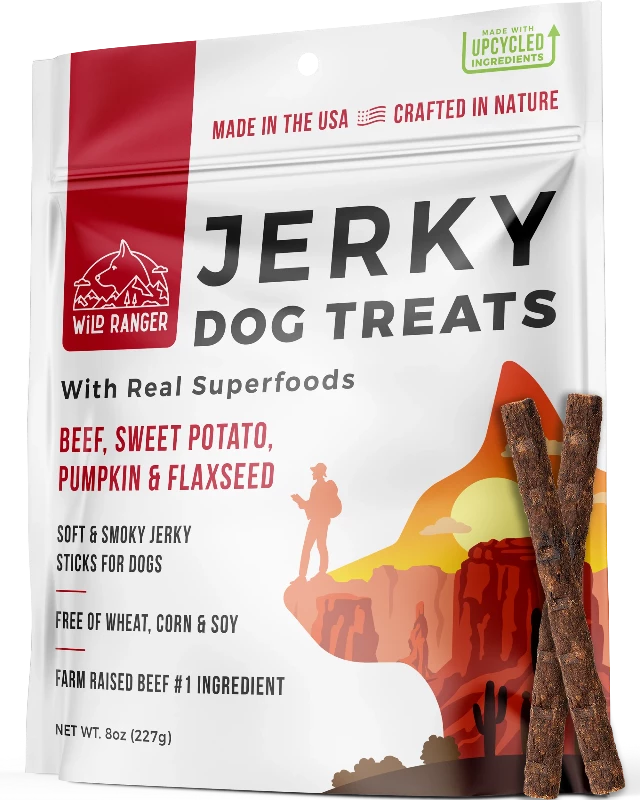 Wild Ranger BEEF & SUPERFOODS DOG JERKY TREATS 8OZ