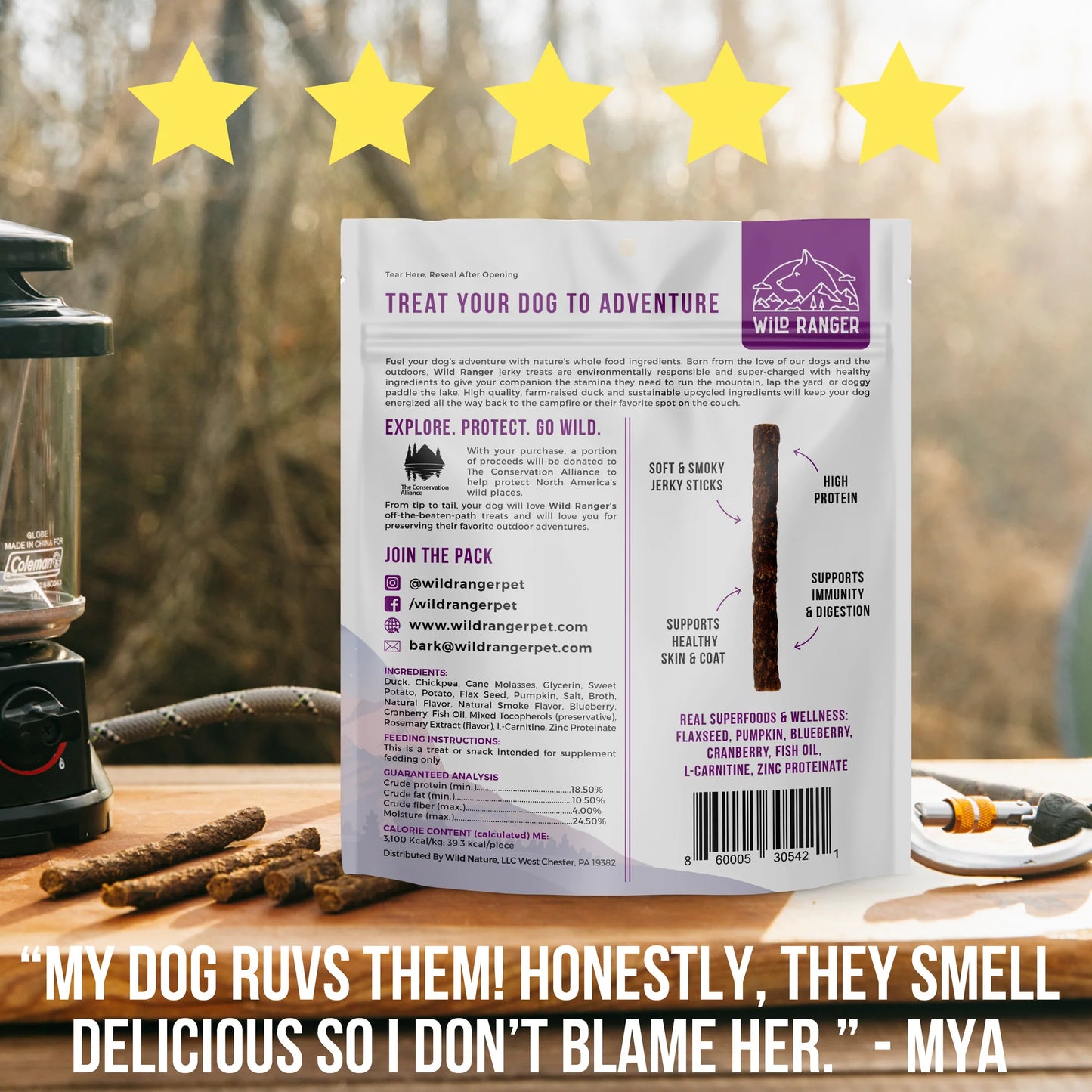 Wild Ranger DUCK & SUPERFOODS DOG JERKY TREATS 8OZ