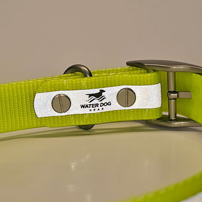 WDG Personalized Reflective Buckle Collar - 1" Biothane Gold Standard
