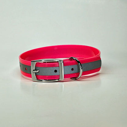 WDG Personalized Reflective Buckle Collar - 1" Biothane Gold Standard