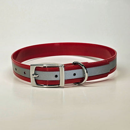 WDG Personalized Reflective Buckle Collar - 1" Biothane Gold Standard