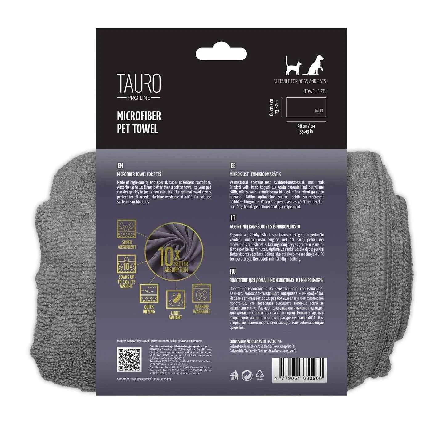 TAURO PRO LINE Ultra Absorbent Microfiber Pet Towel